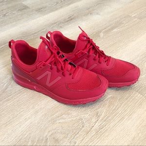 New Balance 574 MS574SCP Triple Red Sneaker Shoes